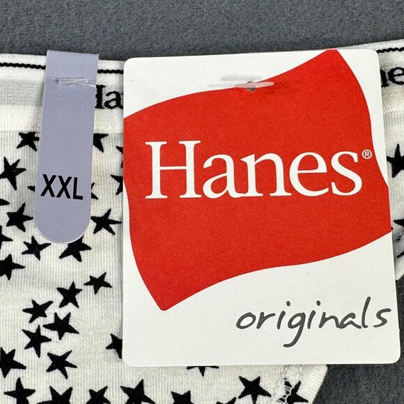 Hanes Originals Womens Size XXL Panty Thong Star Print Black White New With Tags - Picture 3 of 8